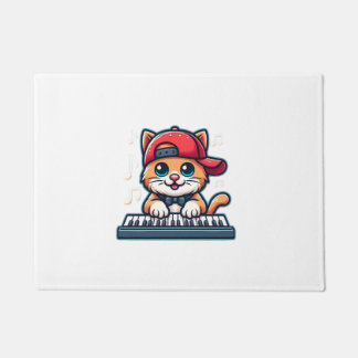 Tapete Cat Playing Piano Design para Música e Gatos