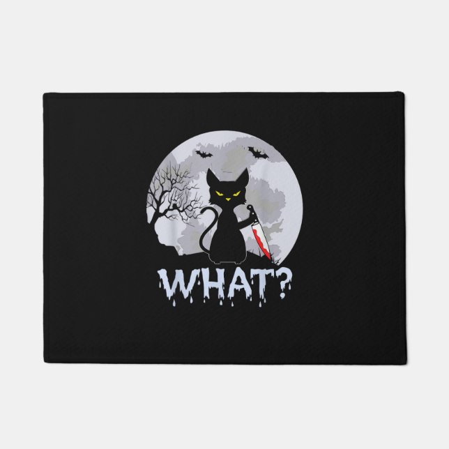 Tapete Cat What_ Murderous Black Cat Com Knife Halloween (Frente)