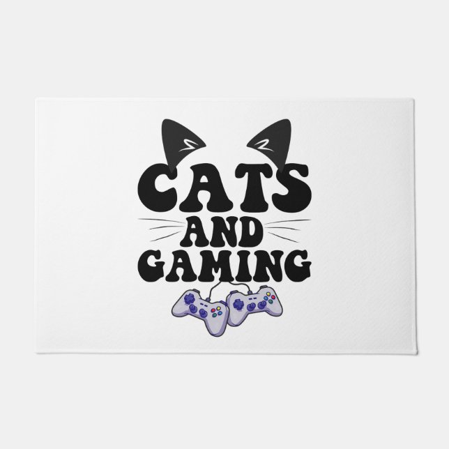 Tapete Cats And Gaming Funny Cat Pet Lover Gaming Gift  (Frente)