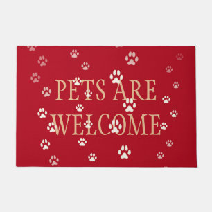 Tapete Cats & Dogs Pawprint Red