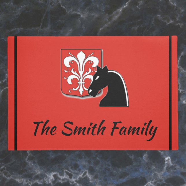 Tapete Cavaleiro e escudo vermelho e preto medievais (Criador carregado)