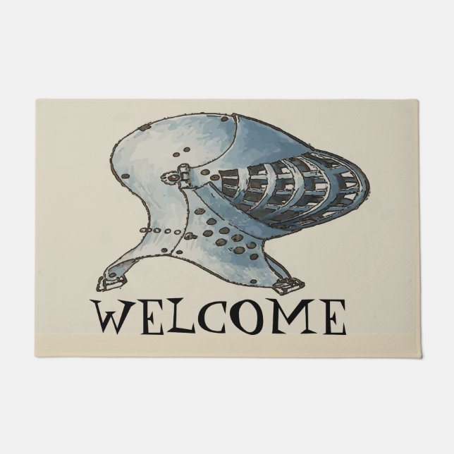 Tapete Cavaleiro Medieval, adicione texto Doormat (Frente)