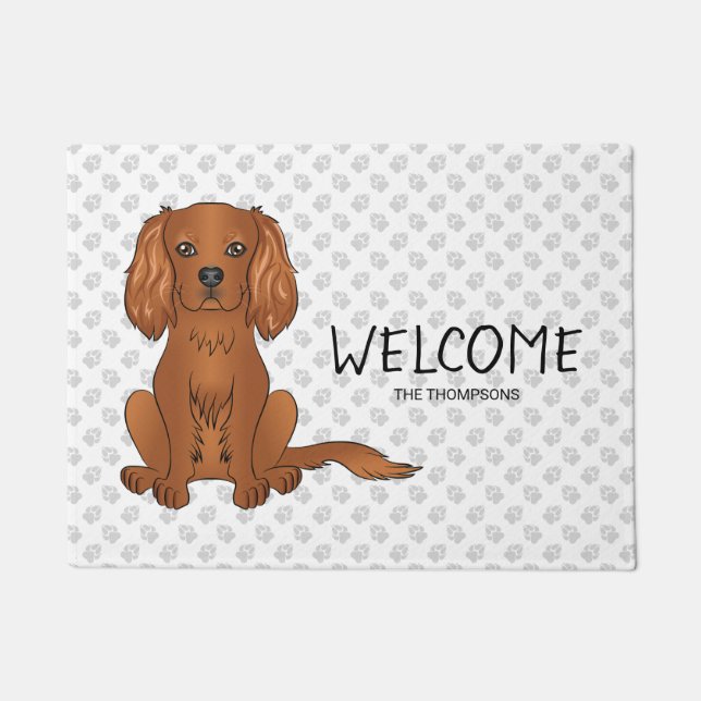 Tapete Cavalier King Charles Spaniel Rubi & Texto (Frente)