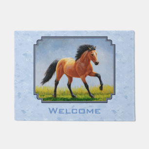 Tapete Cavalo de Pele Escória Azul Claro
