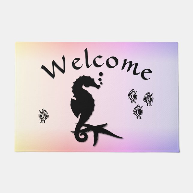 Tapete Cavalo na Boas-Vindas Rosa (Frente)