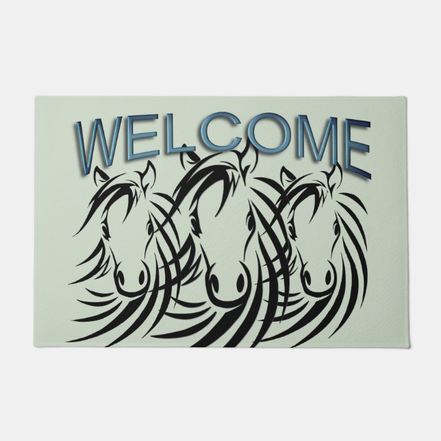 Tapete Cavalo Negro Verde (Frente)