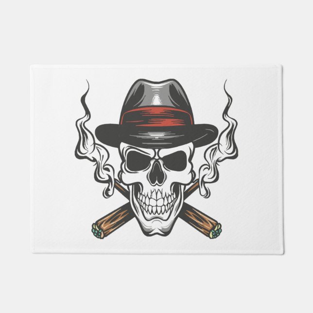 Tapete Caveira de gângster com chapéu fedora (Frente)