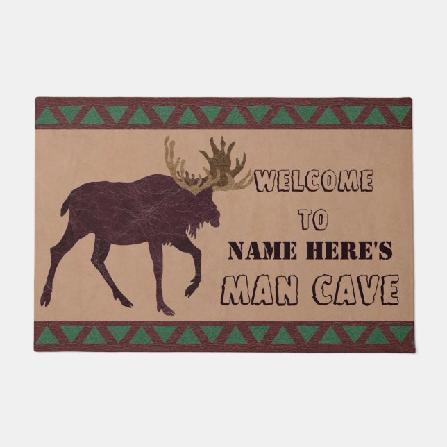 Tapete Caverna Rustic Moose Faux Leather-Look Man (Frente)
