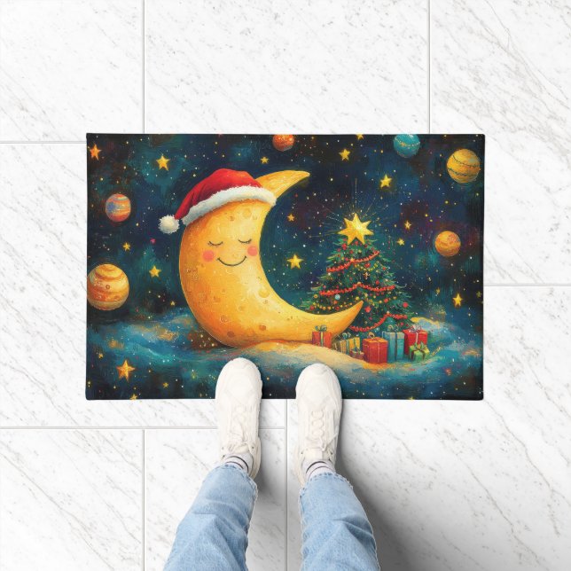 Tapete Celebração Engraçada da Lua de Natal (Interior)