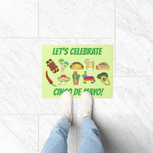 Tapete Celebrar Cinco de Mayo Fiesta Taco Piñata Cactus