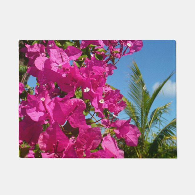 Tapete Cena da Natureza Tropical de Bougainvillea e Palm  (Frente)