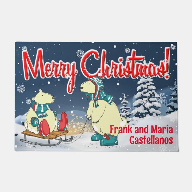 Tapete Cena de Feriado de Natal Personalizável (Frente)