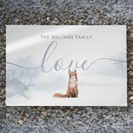 Tapete Cena de Floresta de Inverno Raposa