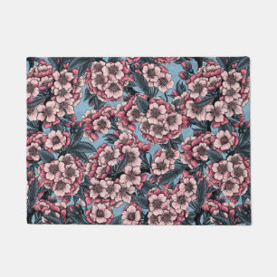 Tapete Cereja floresce em rosa e azul