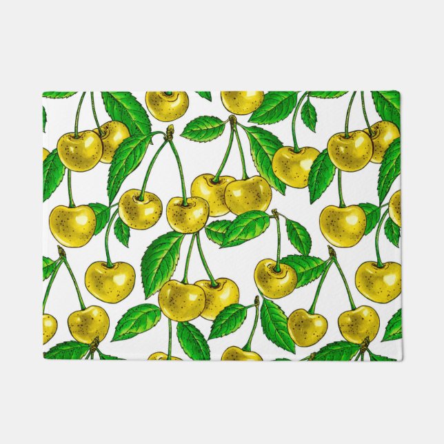 Tapete Cerejas amarelas em branco (Frente)