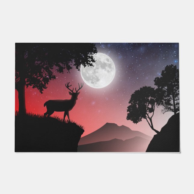 Tapete cerf sous la lune rouge (Frente)
