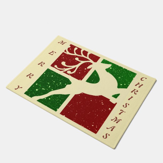 Tapete Cervo de Natal pop art (Inclinado)