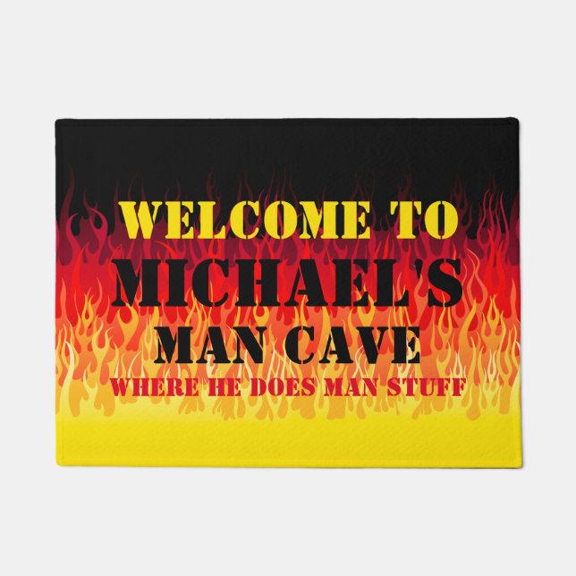 Tapete Chamas de Rod Vermelho Quente - Caverna Homem (Frente)