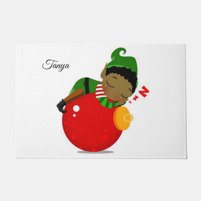 Tapete Chapéu da Porta de Natal, Elfo Africano (Frente)