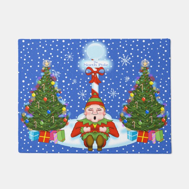 Tapete Chapéu de Natal do Elf com Sono (Frente)