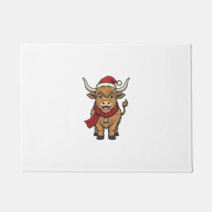 Tapete Chapéu de Papai Noel de Vaca das Terras Altas de N