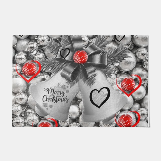 Tapete Chapéu de Porta de Natal, Sinos de Prata (Frente)