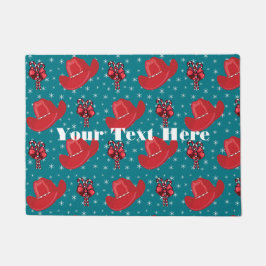 Tapete Chapéus De Cowboy E Canas Doces Do Natal Ocidental