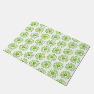 Tapete Chartreuse Green Daisy Impressão, Hippie Flower I