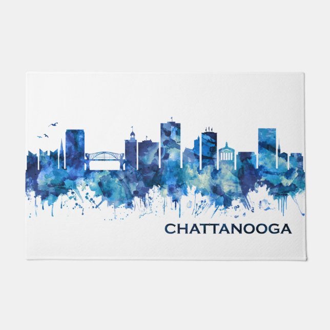 Tapete Chattanooga Tennessee Skyline Blue (Frente)
