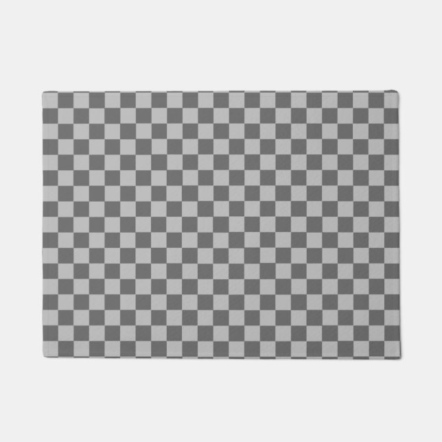 Tapete Checkerboard Clássico de Combinação de cinzas por  (Frente)
