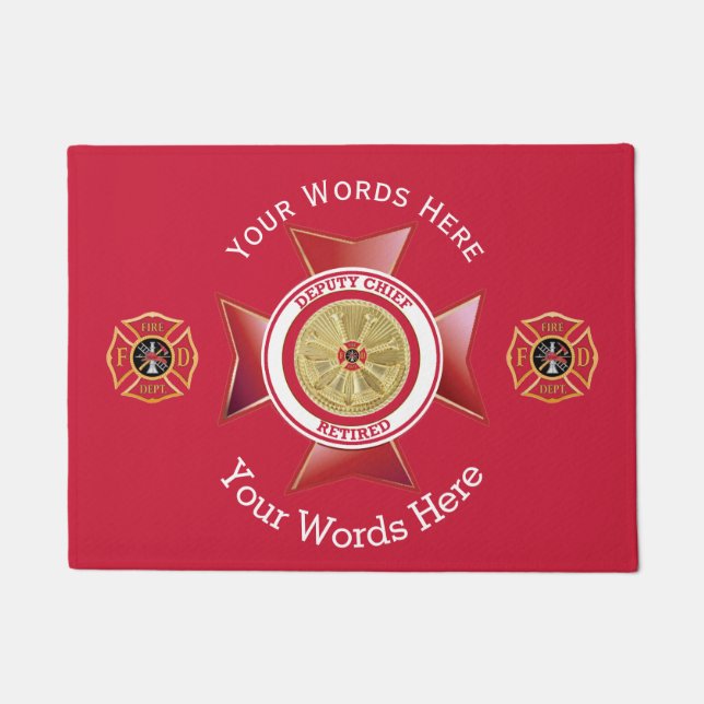 Tapete Chefe de Fogo Adjunto aposentado 4 Personalizado (Frente)