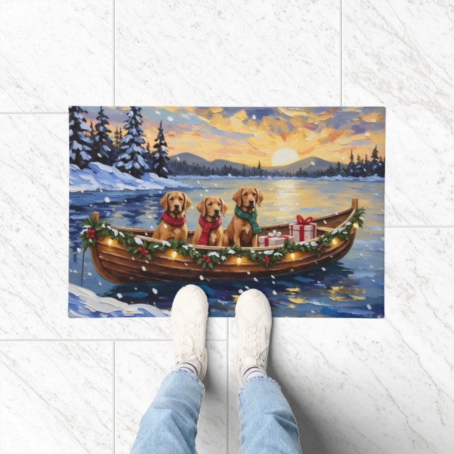 Tapete Chesapeake Bay Retriever Christmas Boat Holiday (Interior)