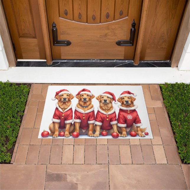 Tapete Chesapeake Bay Retriever Christmas Dress Santa Hat (Ar livre)