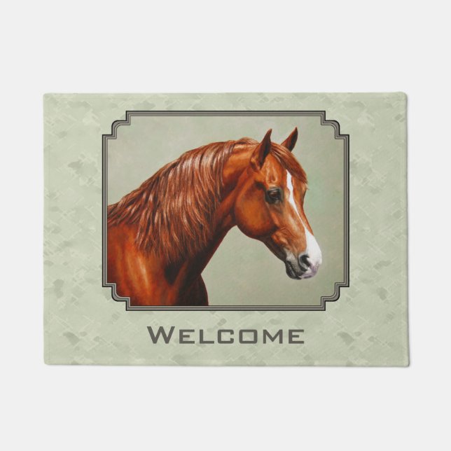 Tapete Chestnut Morgan Horse Sage Green (Frente)