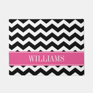 Tapete Chevron cor-de-rosa e preto personalizado