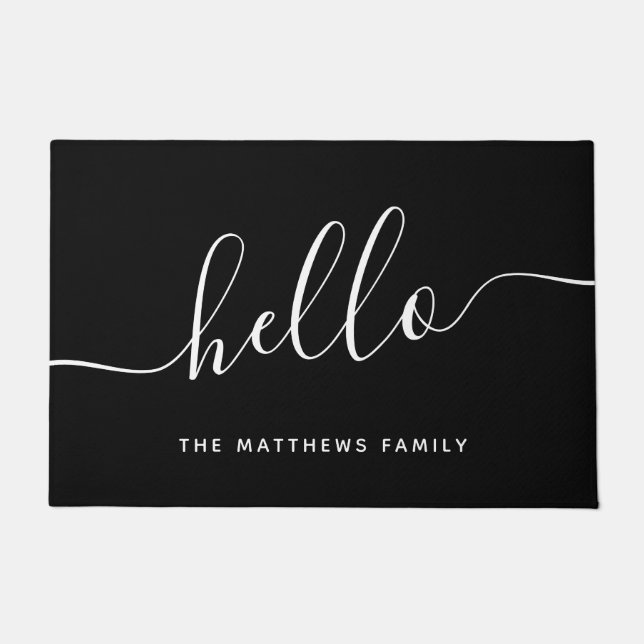 Tapete Chic Black White - Nome da Família Script Hello (Frente)
