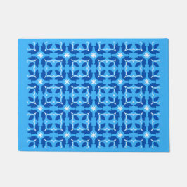 Tapete Chic Blue Azulejo Flowers Patterno Pequena Porta M