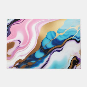Tapete Chic Pastel cor-de-rosa, azul roxa, dourado Faux M
