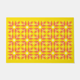 Tapete Chic Yellow Azulejo Flowers Patterno Large Door Ma