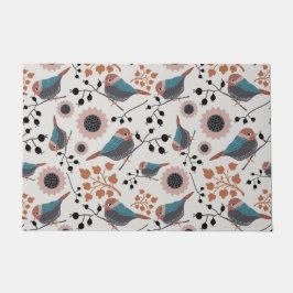 Tapete Chickadee Bird E Berry Pattern Floral Design
