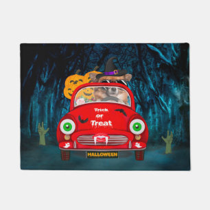 Tapete Chihuahua Dog Dirigindo Carro Assustado Halloween
