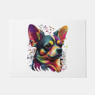 Tapete Chihuahua Pintura Abstrata Cor Cachorro Fofo