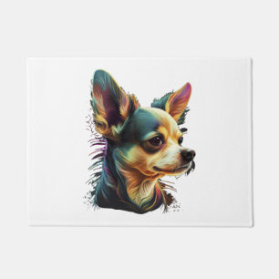 Tapete Chihuahua Pintura Abstrata Cor Cachorro Fofo