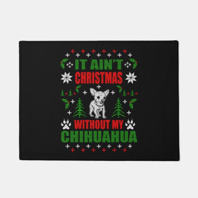 Tapete Chihuahua Ugly Christmas Sweater (Frente)