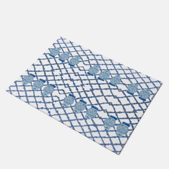 Tapete Chinoiserie Bamboo Ginger Jar Doormat Rug (Inclinado)