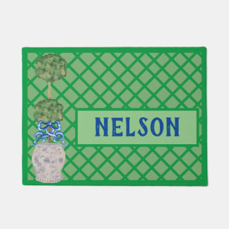 Tapete Chinoiserie Ginger jar jars Topiary Rug Doormat