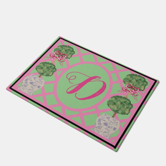 Tapete Chinoiserie Ginger Jar Topiary Welcome (Inclinado)