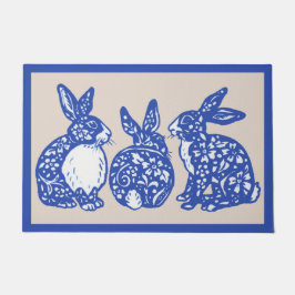 Tapete Chinoiserie Rabbit Azul Coelho Branco Dedham Delft