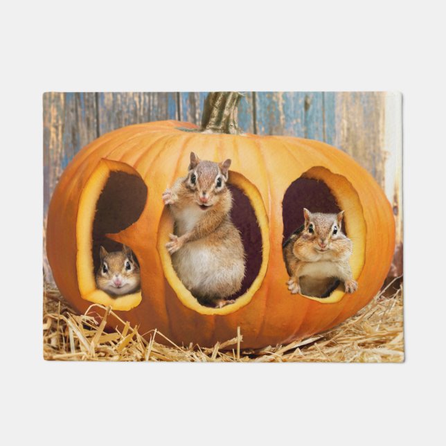 Tapete Chipmunks Dentro Boo Jack-o-Lanterna (Frente)