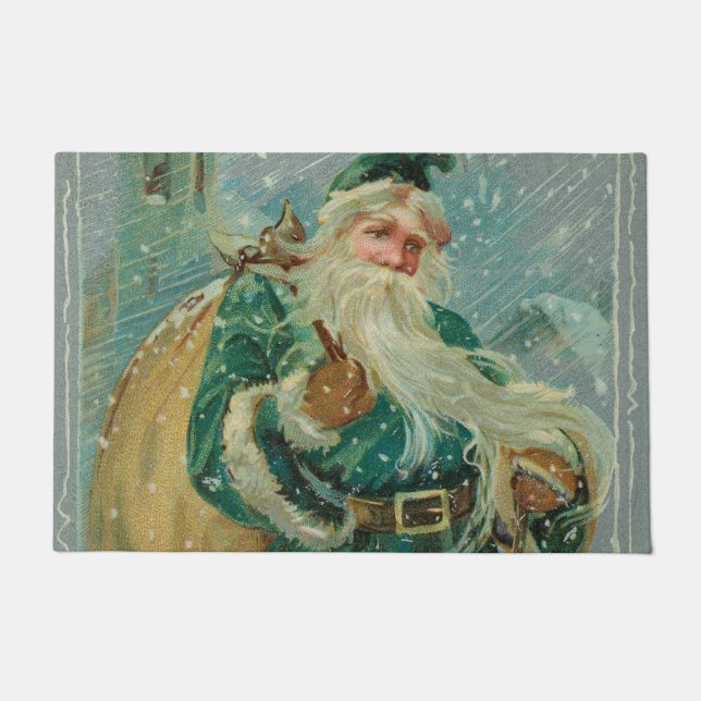 Tapete Christmas Greetings-Retro Santa Claus Postcard (Frente)